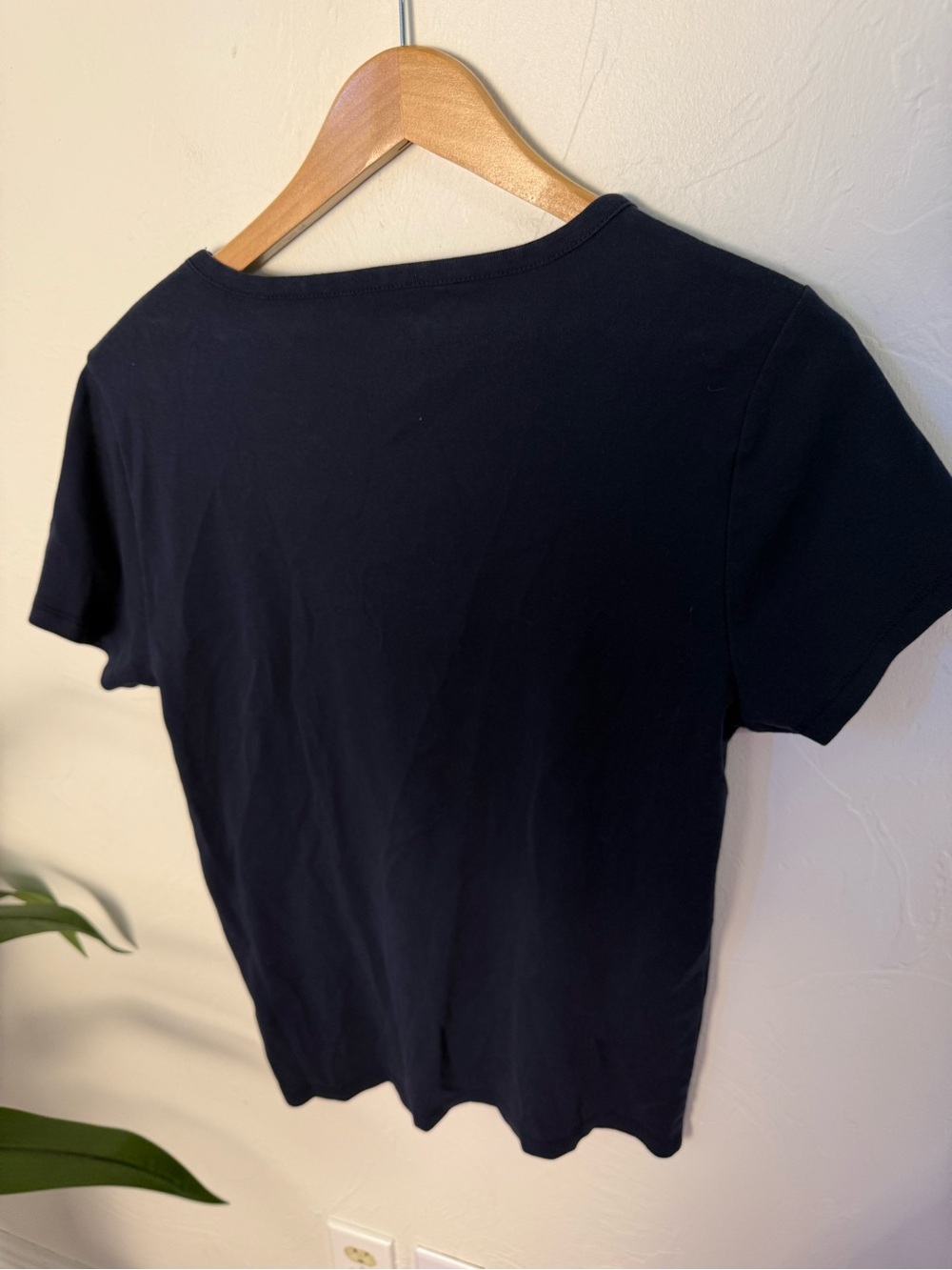 J Crew Fine Rib Cotton Tee Navy Blue Crew Neck Short Sleeve Top XL - Picture 4 of 4